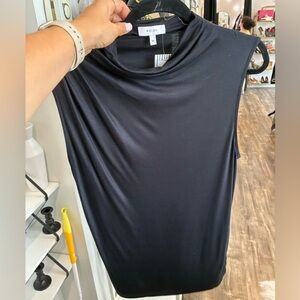 REISS Lola black sleeveless blouse size M